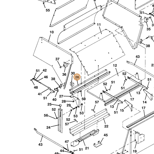 Grasshopper part 643206 — IPL diagram snippet (6x zoom, amber highlight)