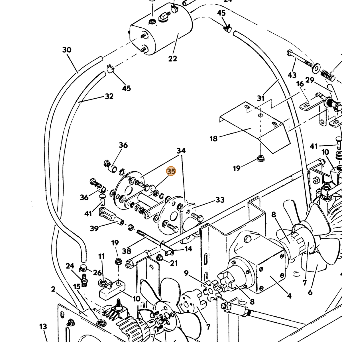 Grasshopper part 643224 — IPL diagram snippet (6x zoom, amber highlight)