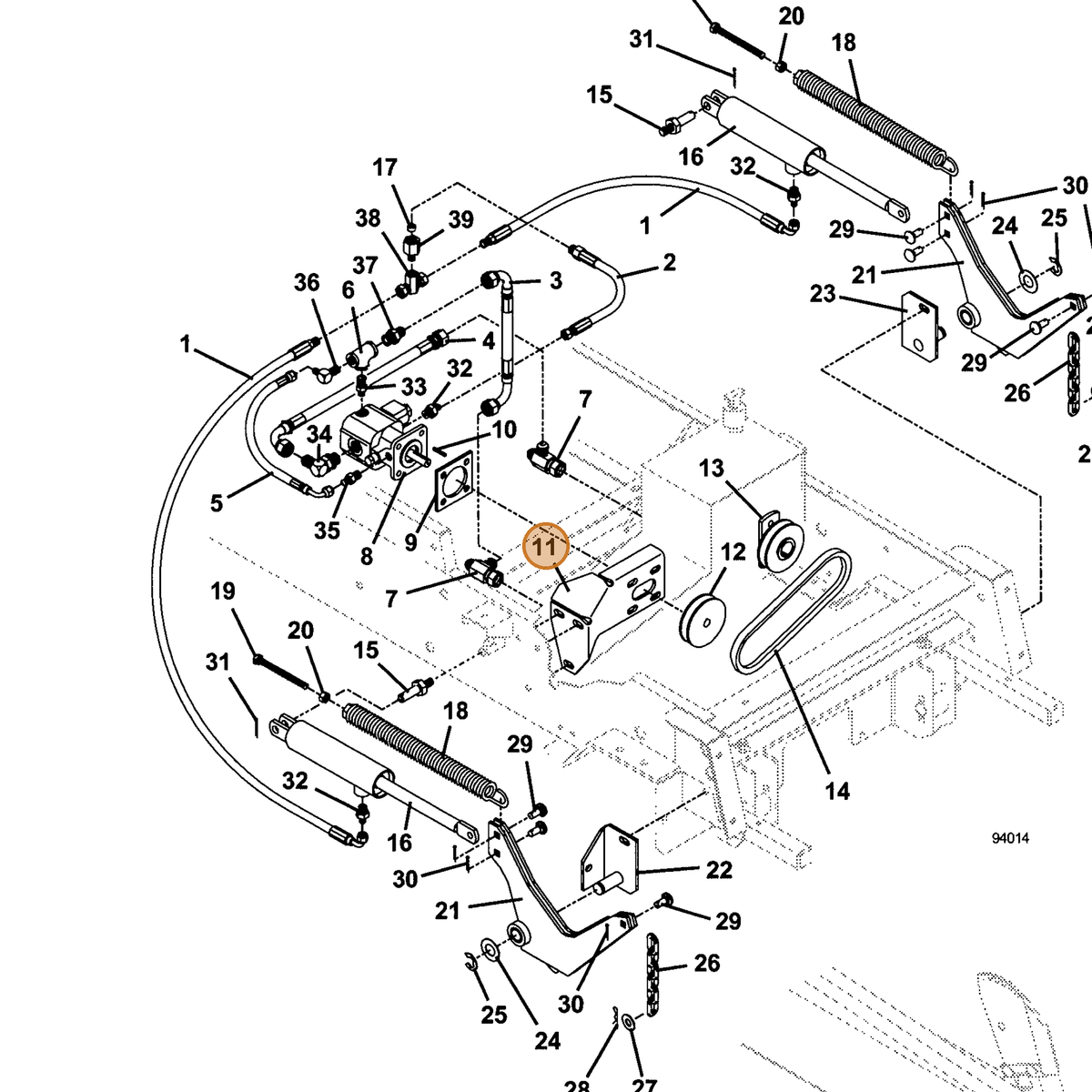 Grasshopper part 643278 — IPL diagram snippet (6x zoom, amber highlight)