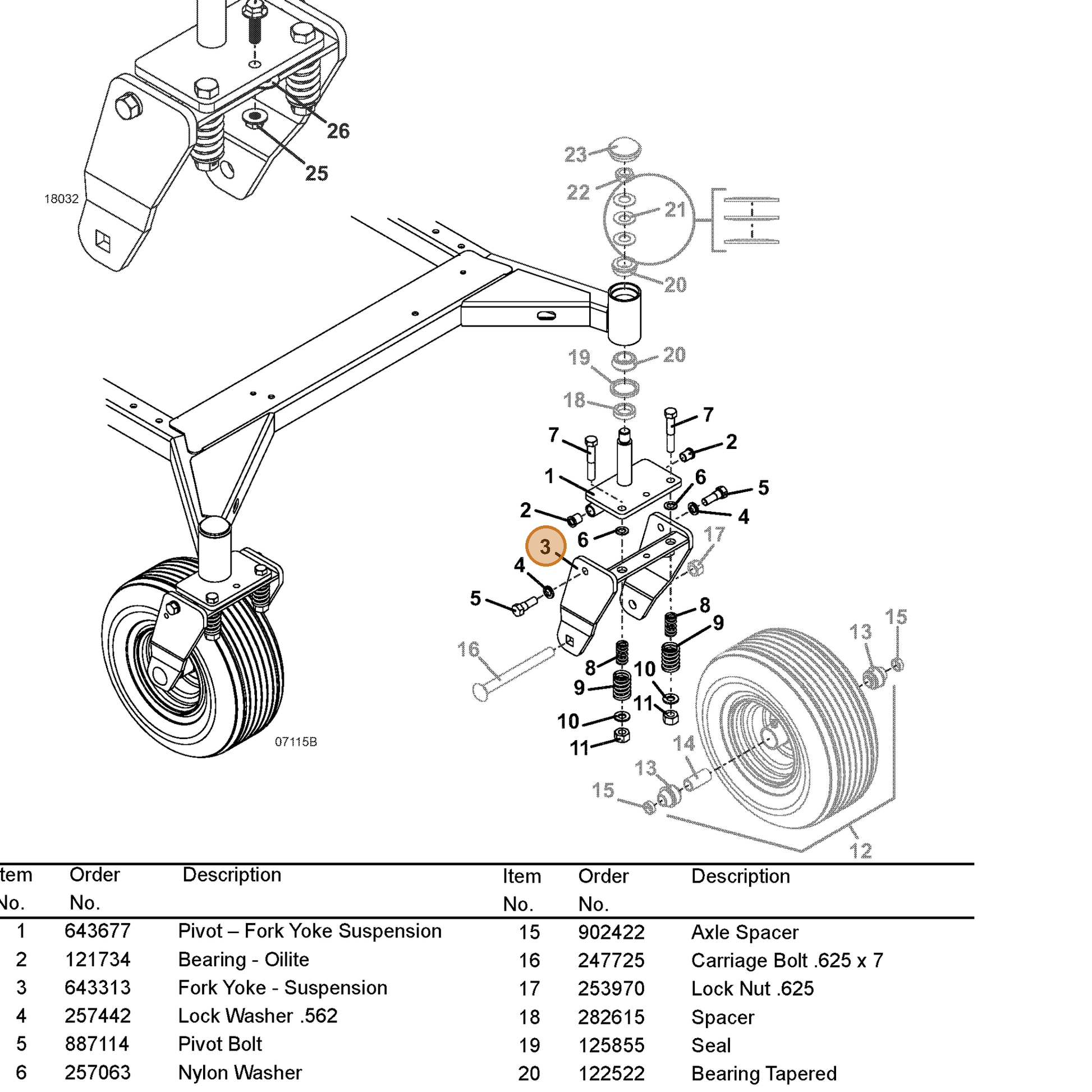 Grasshopper part 643313 — IPL diagram snippet (6x zoom, amber highlight)