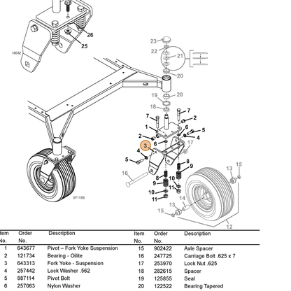 Grasshopper part 643313 — IPL diagram snippet (6x zoom, amber highlight)