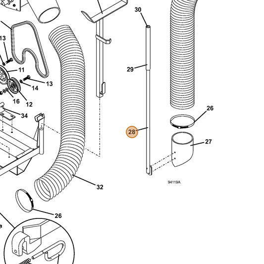 Grasshopper part 643324 — IPL diagram snippet (6x zoom, amber highlight)