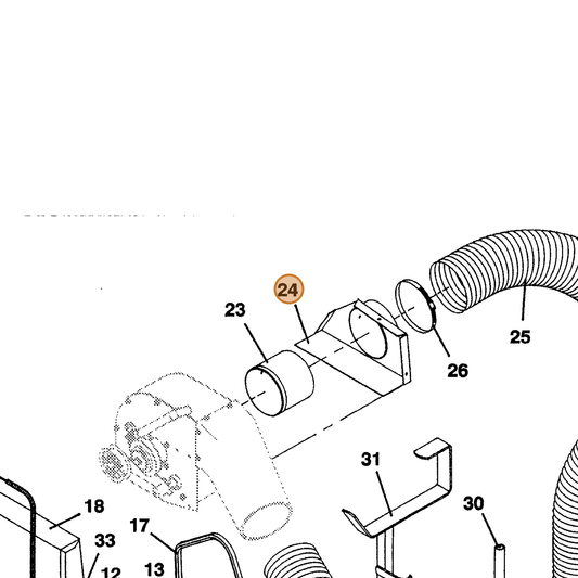 Grasshopper part 643332 — IPL diagram snippet (6x zoom, amber highlight)