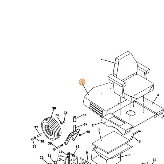 Grasshopper part 643336 — IPL diagram snippet (6x zoom, amber highlight)