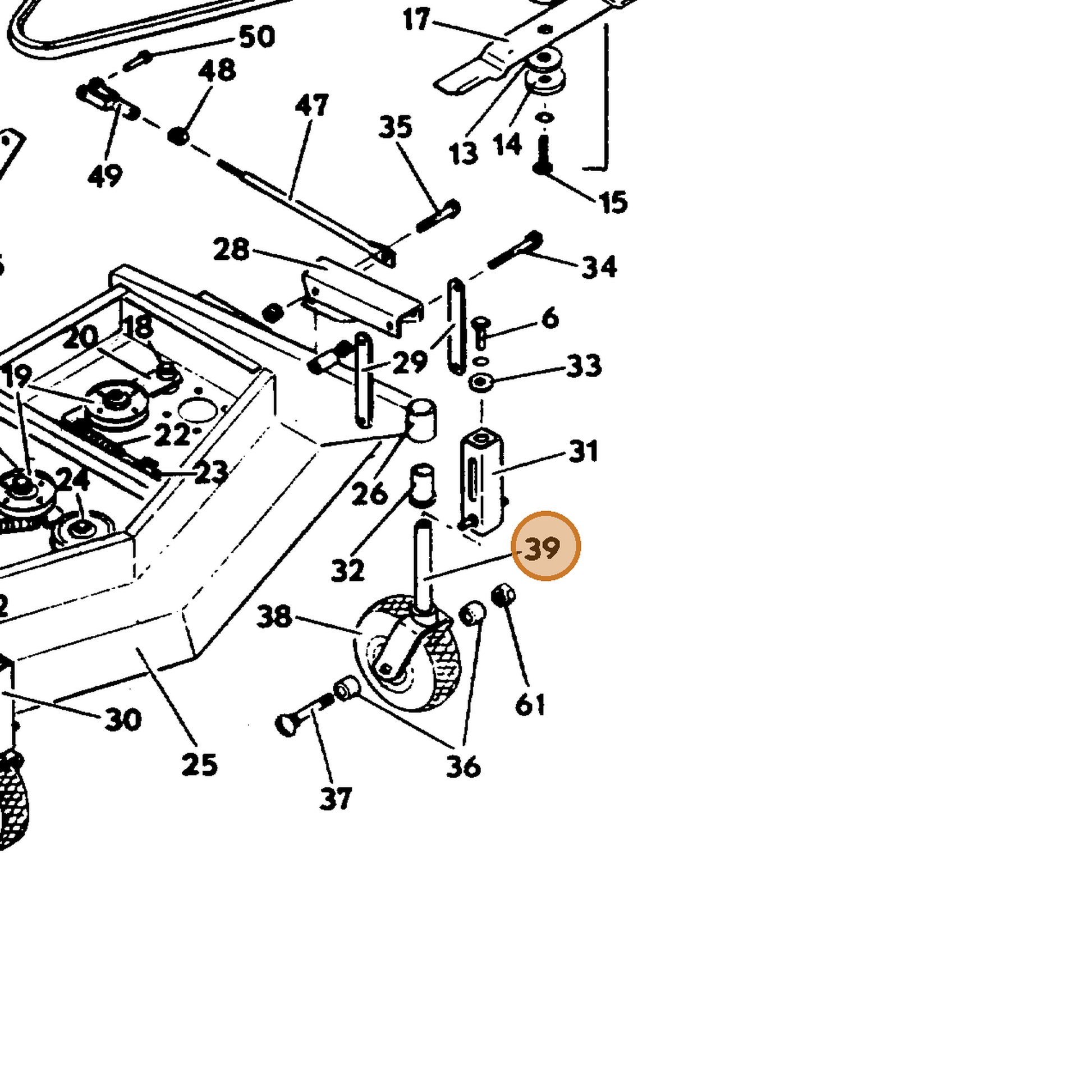 Grasshopper part 643361 — IPL diagram snippet (6x zoom, amber highlight)