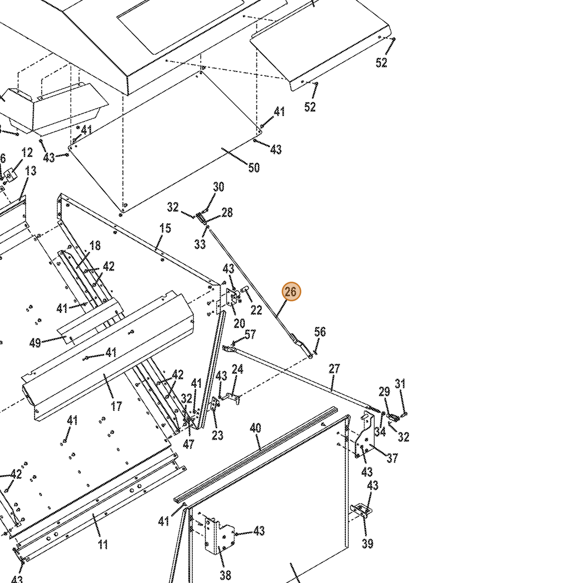 Grasshopper part 643371 — IPL diagram snippet (6x zoom, amber highlight)