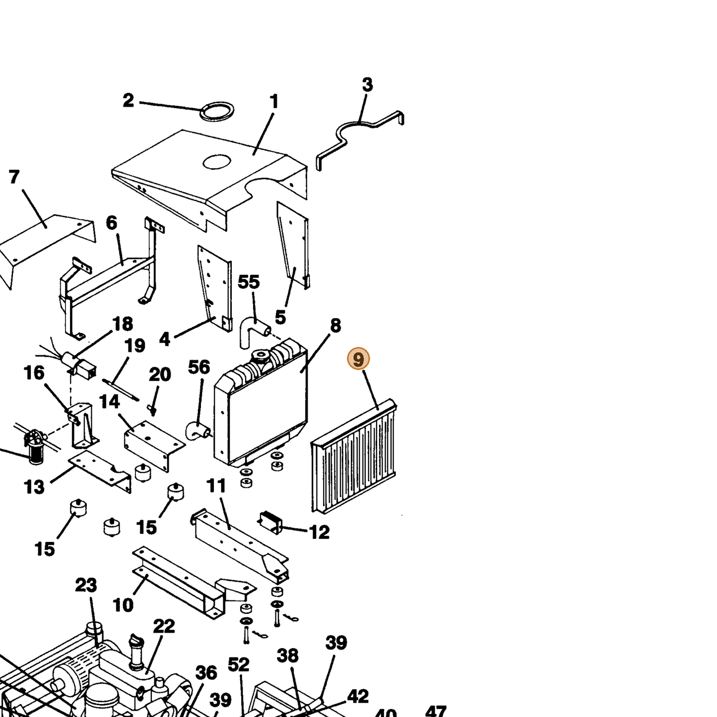 Grasshopper part 643401 — IPL diagram snippet (6x zoom, amber highlight)