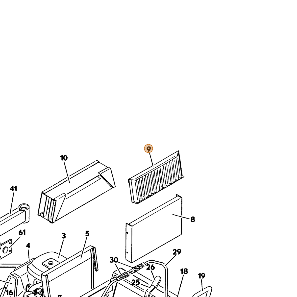 Grasshopper part 643402 — IPL diagram snippet (6x zoom, amber highlight)