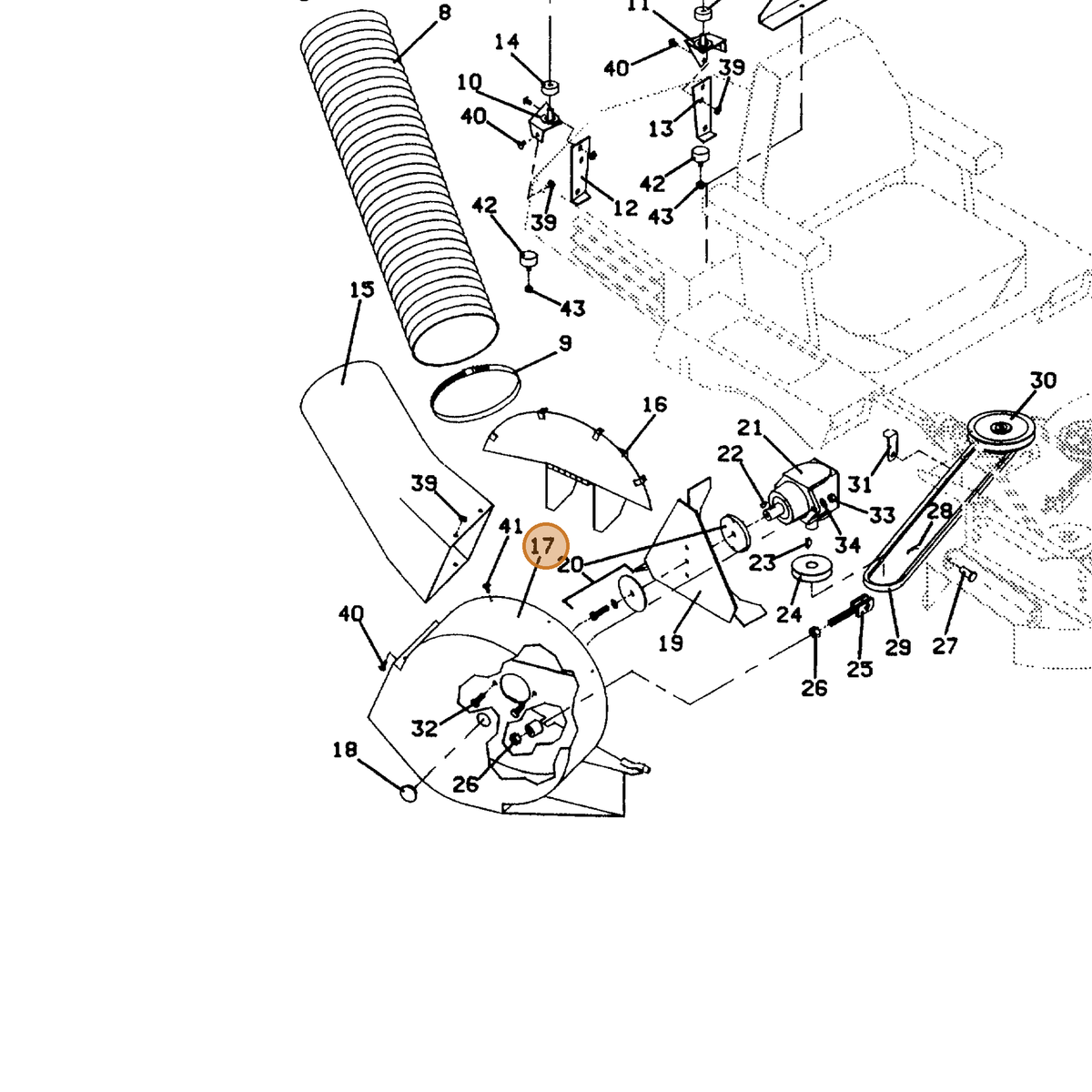 Grasshopper part 643403 — IPL diagram snippet (6x zoom, amber highlight)