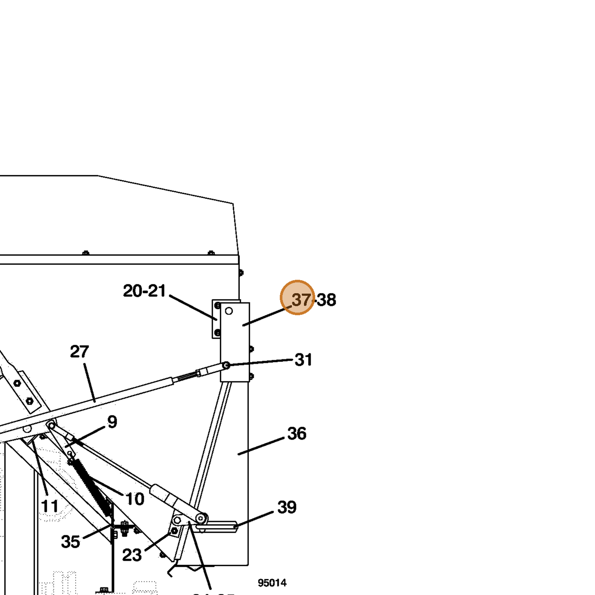 Grasshopper part 643410 — IPL diagram snippet (6x zoom, amber highlight)