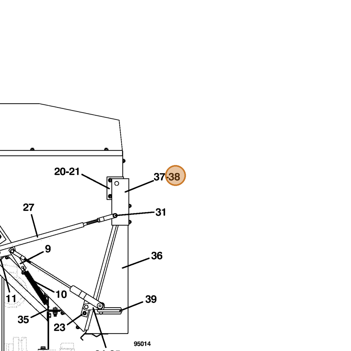 Grasshopper part 643411 — IPL diagram snippet (6x zoom, amber highlight)
