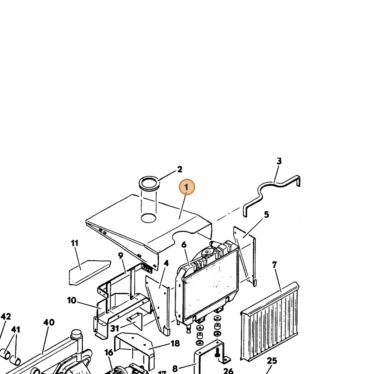 Grasshopper part 643414 — IPL diagram snippet (6x zoom, amber highlight)