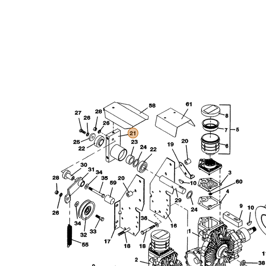 Grasshopper part 643439 — IPL diagram snippet (6x zoom, amber highlight)