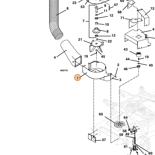 Grasshopper part 643458 — IPL diagram snippet (6x zoom, amber highlight)