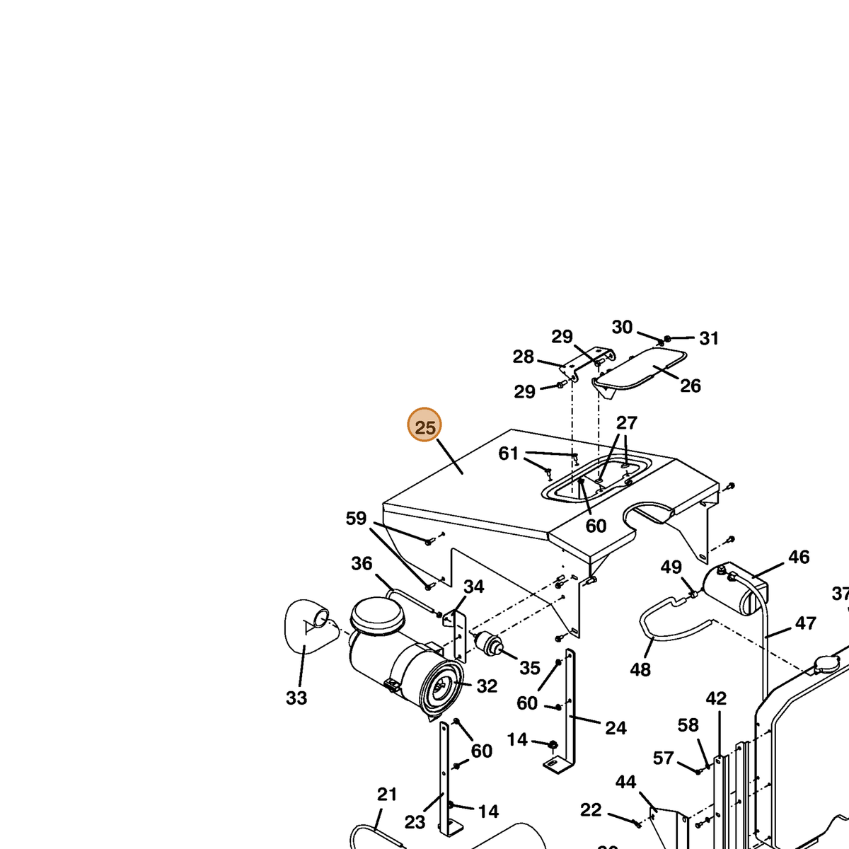 Grasshopper part 643481 — IPL diagram snippet (6x zoom, amber highlight)