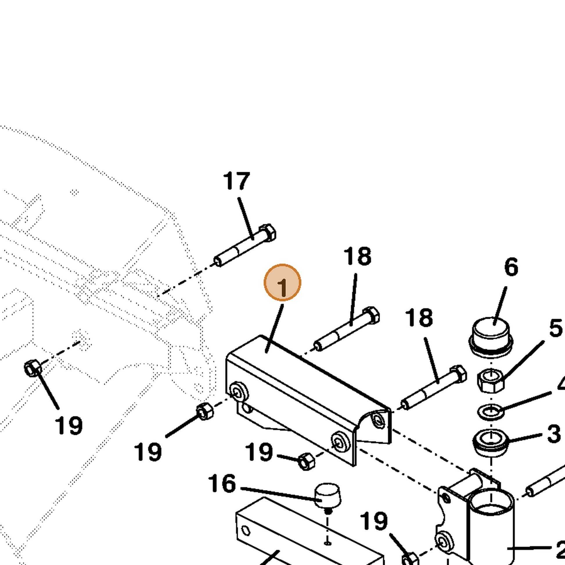 Grasshopper part 643501 — IPL diagram snippet (6x zoom, amber highlight)