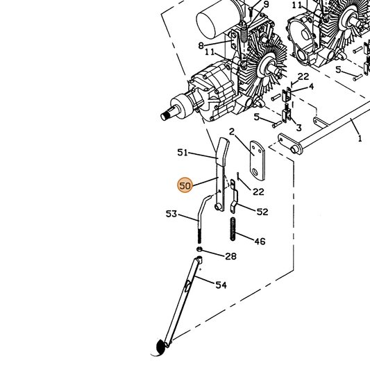 Grasshopper part 643511 — IPL diagram snippet (6x zoom, amber highlight)