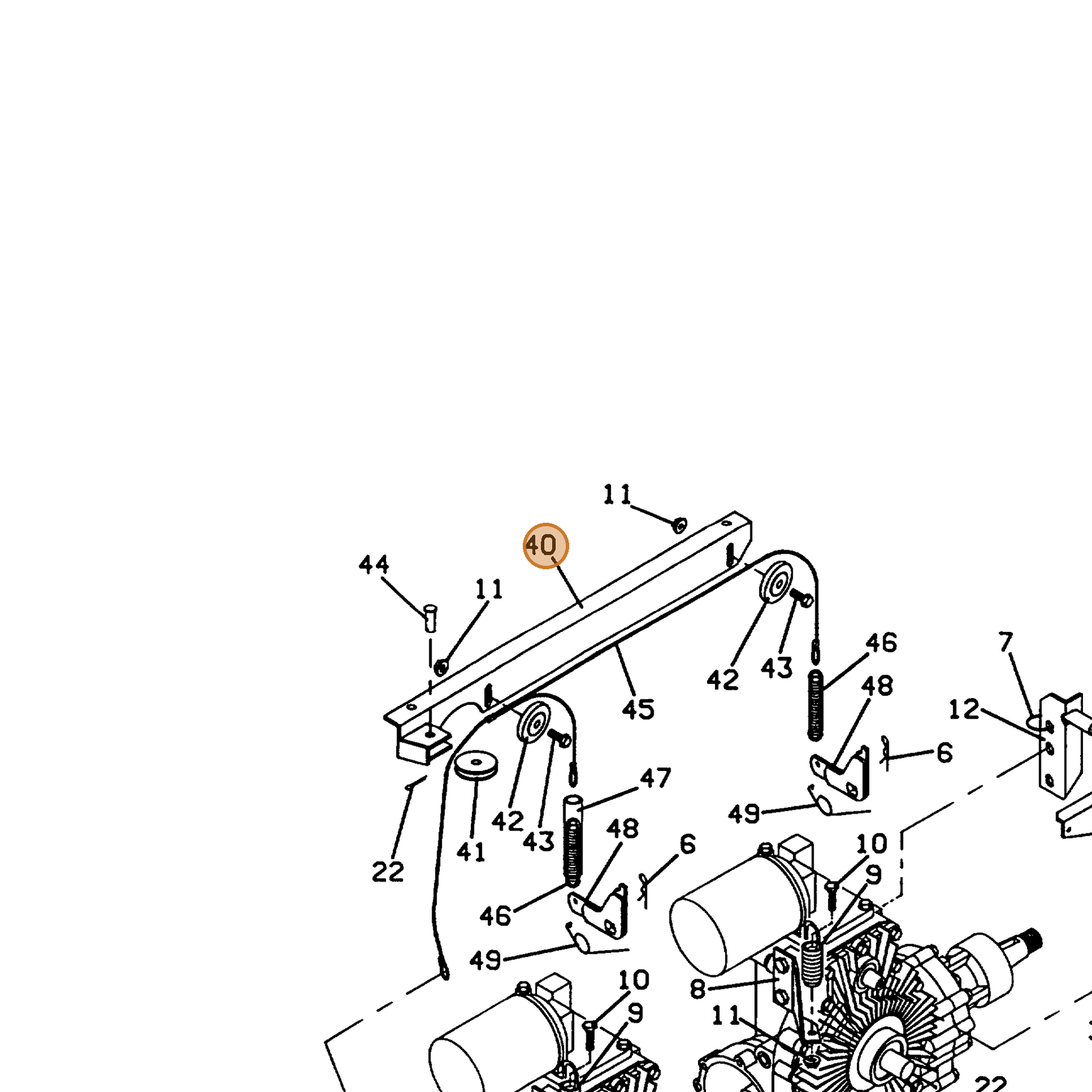 Grasshopper part 643539 — IPL diagram snippet (6x zoom, amber highlight)
