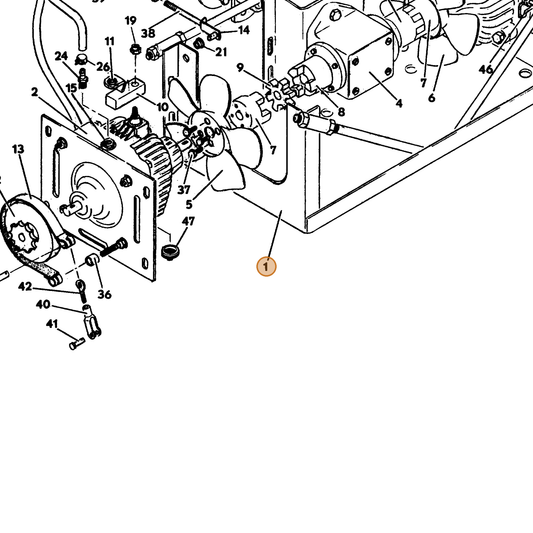Grasshopper part 643543 — IPL diagram snippet (6x zoom, amber highlight)
