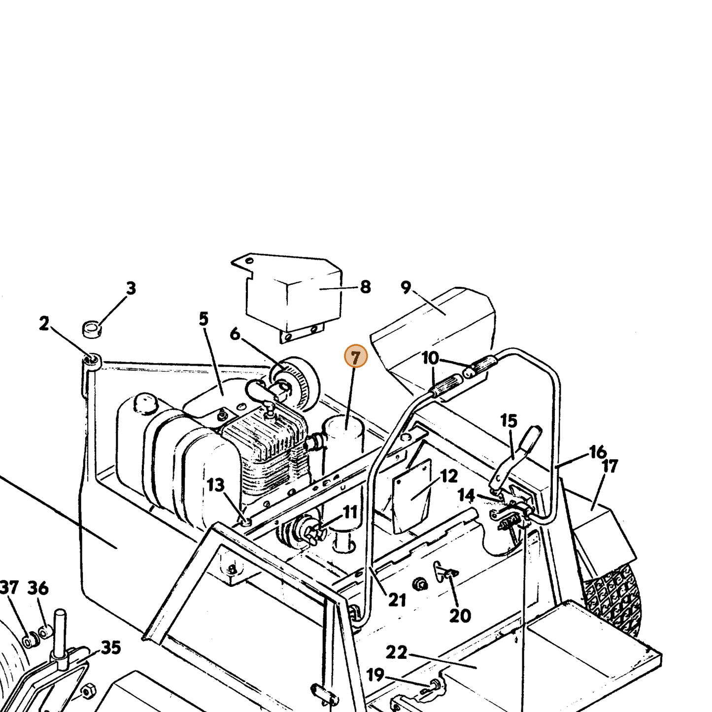 Grasshopper part 643585 — IPL diagram snippet (6x zoom, amber highlight)