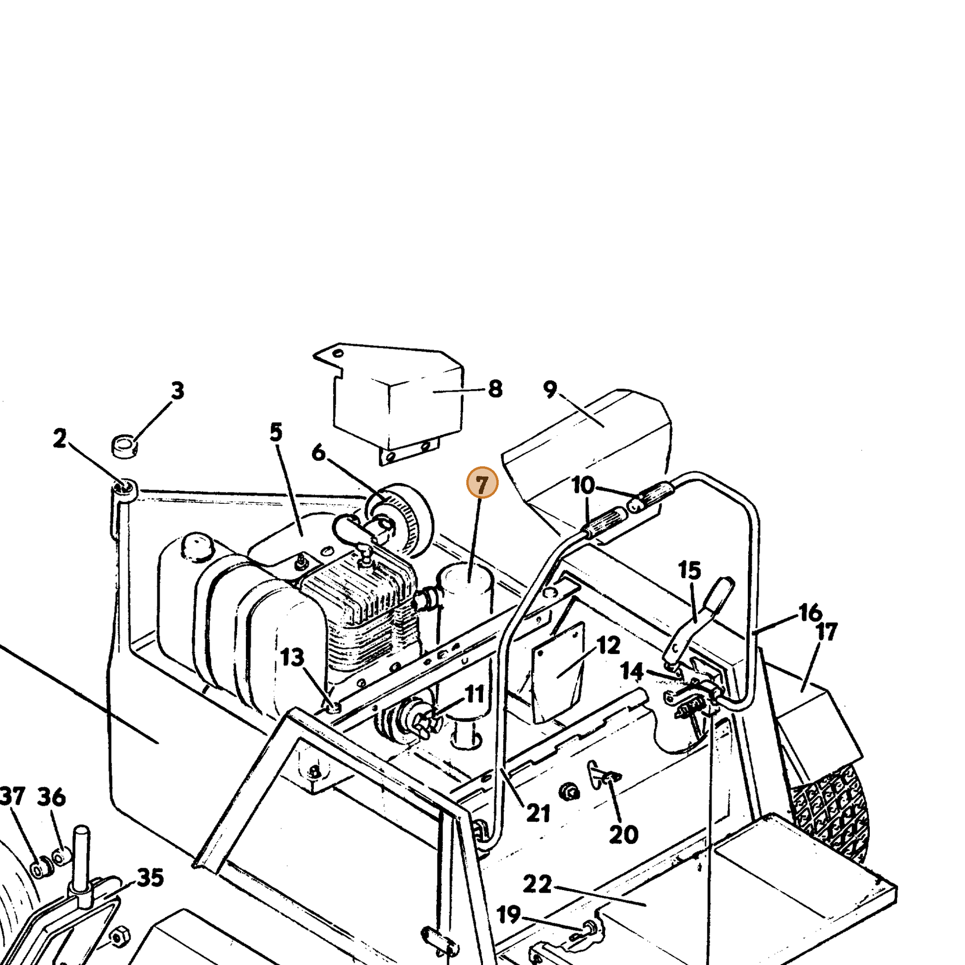 Grasshopper part 643585 — IPL diagram snippet (6x zoom, amber highlight)