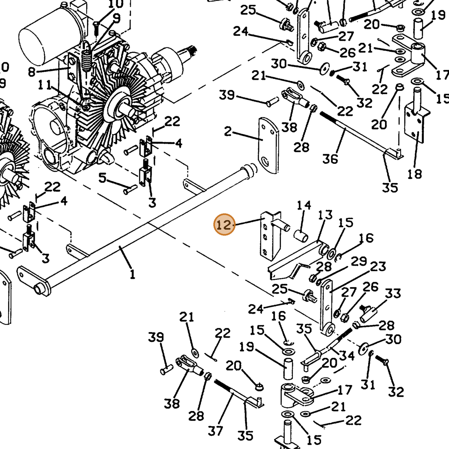 Grasshopper part 643603 — IPL diagram snippet (6x zoom, amber highlight)
