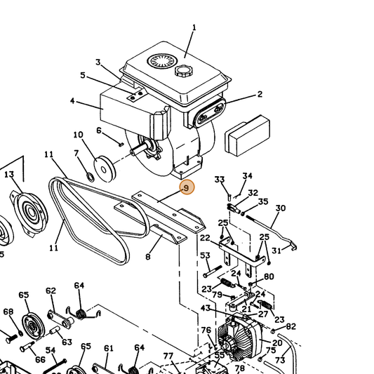 Grasshopper part 643607 — IPL diagram snippet (6x zoom, amber highlight)