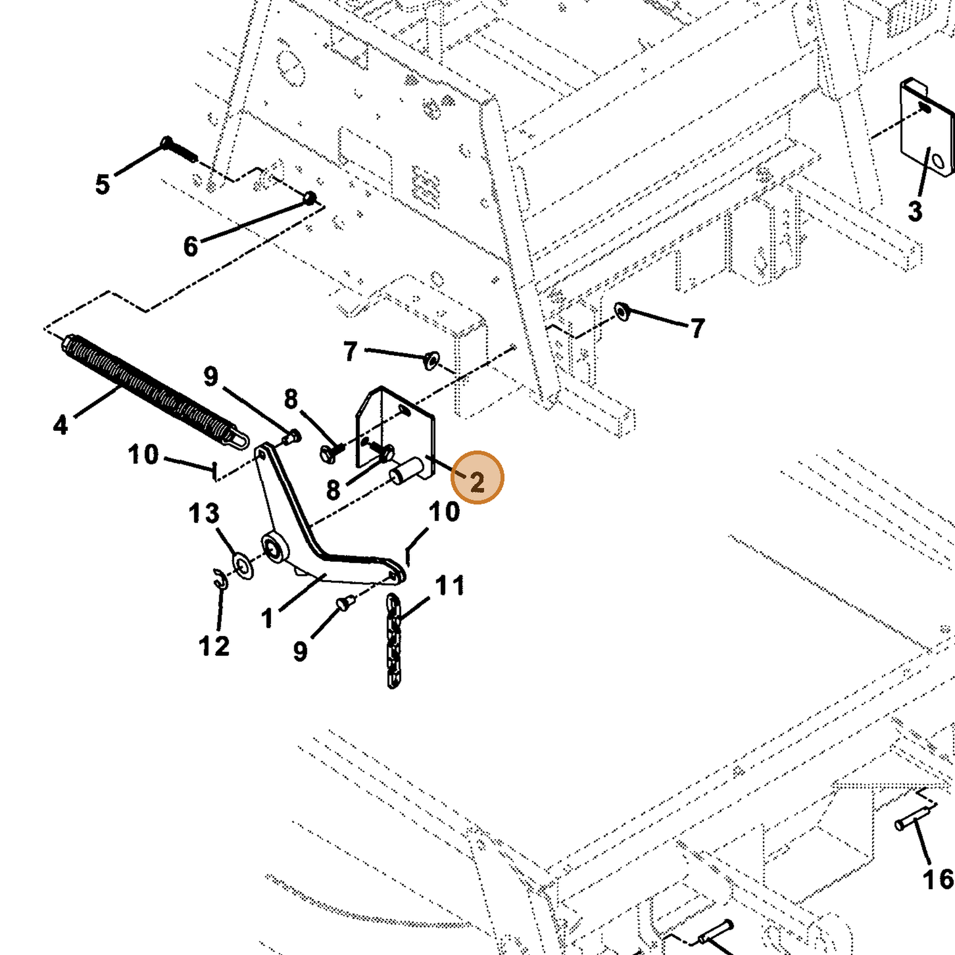Grasshopper part 643611 — IPL diagram snippet (6x zoom, amber highlight)