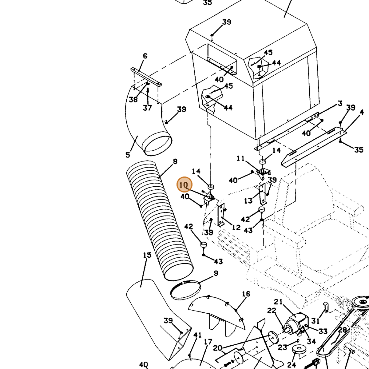 Grasshopper part 643613 — IPL diagram snippet (6x zoom, amber highlight)