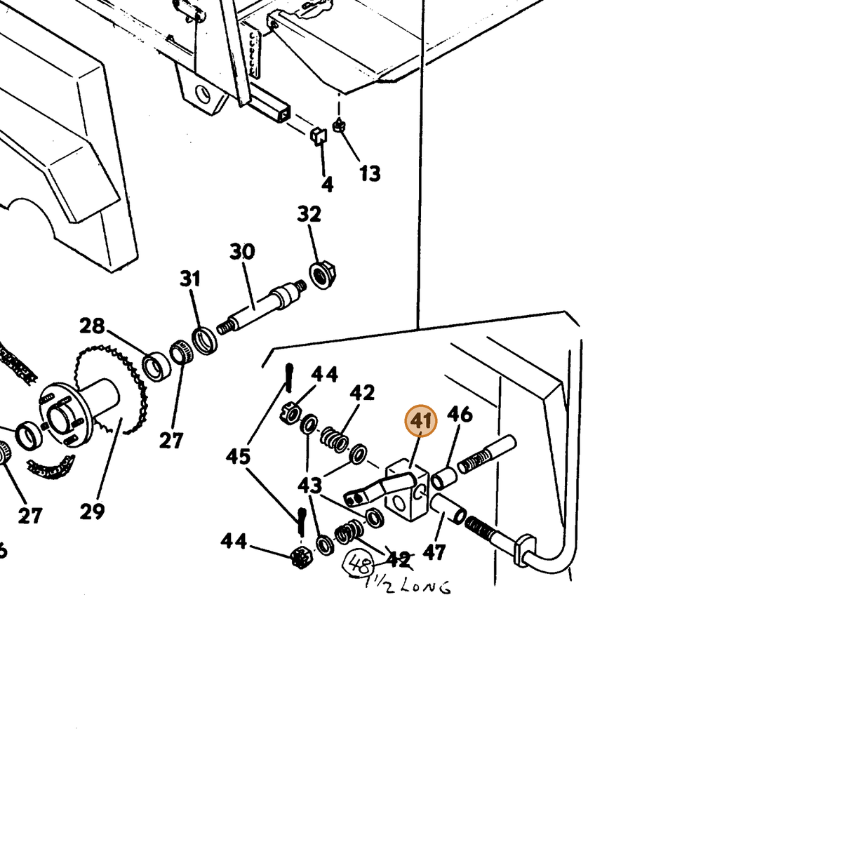 Grasshopper part 643636 — IPL diagram snippet (6x zoom, amber highlight)