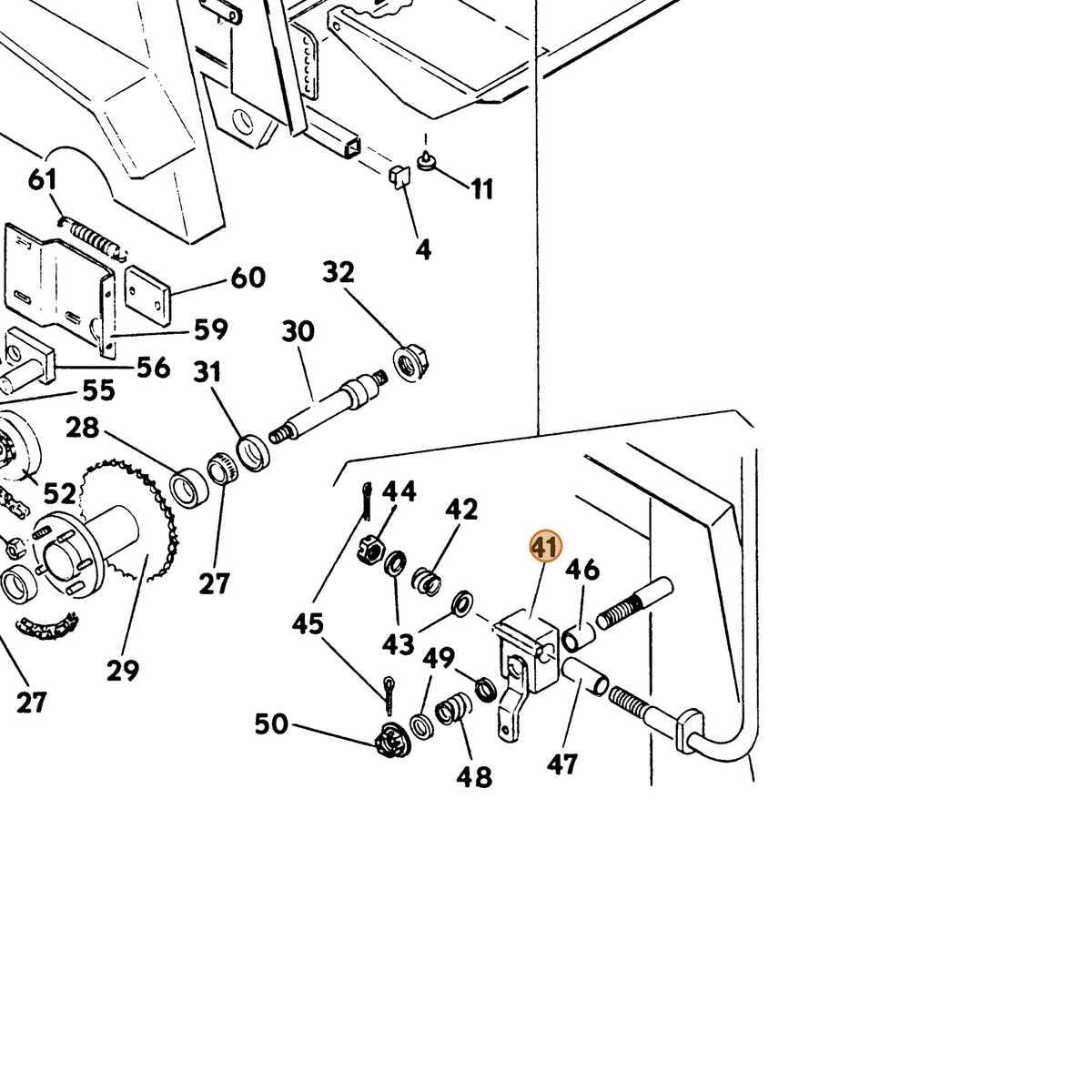 Grasshopper part 643643 — IPL diagram snippet (6x zoom, amber highlight)