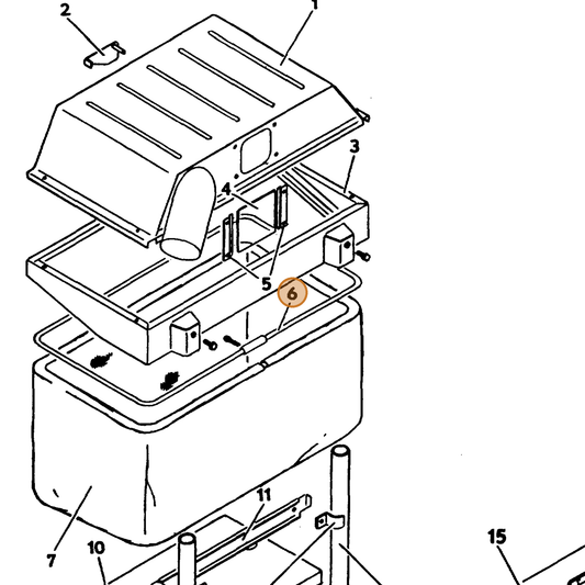 Grasshopper part 643718 — IPL diagram snippet (6x zoom, amber highlight)