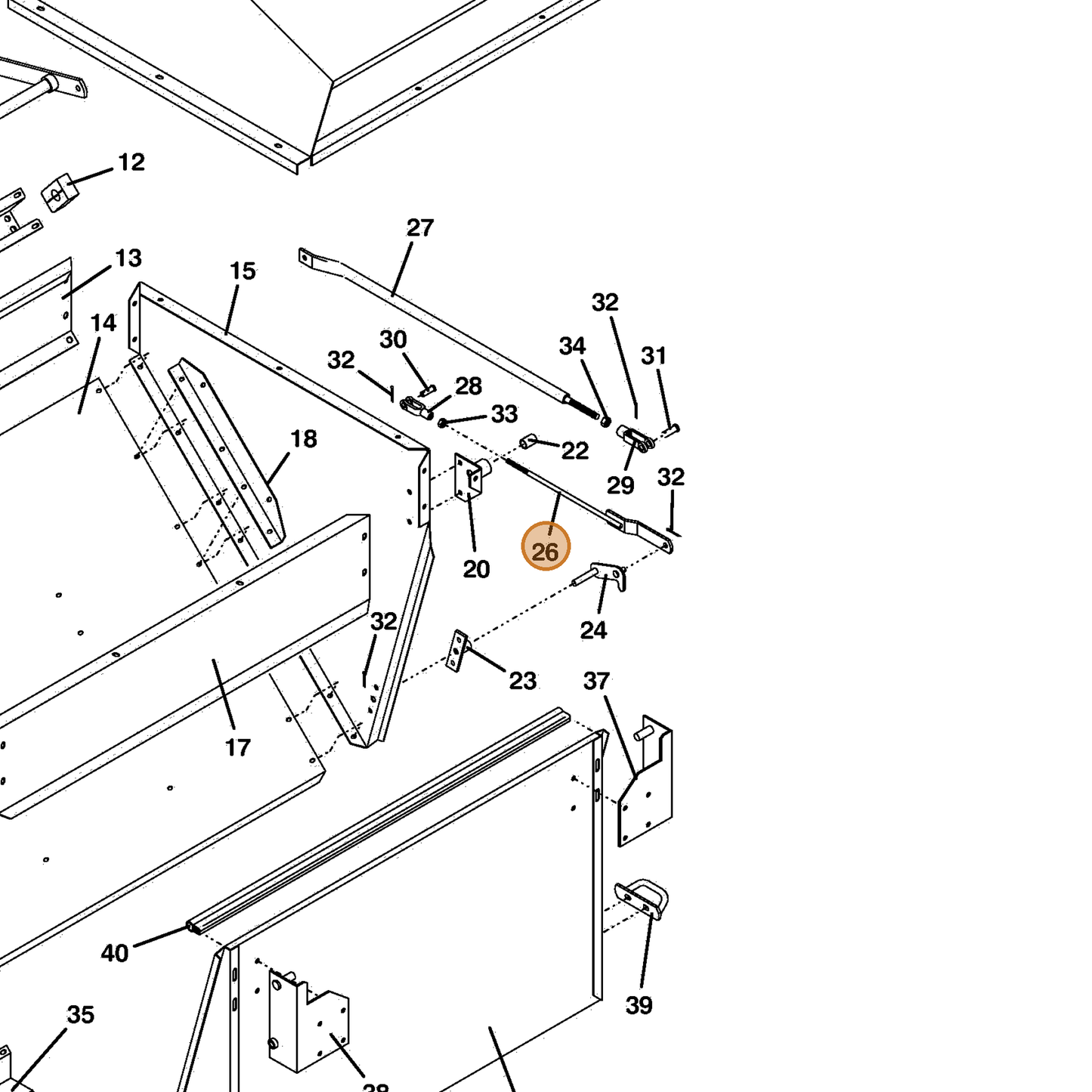 Grasshopper part 643722 — IPL diagram snippet (6x zoom, amber highlight)