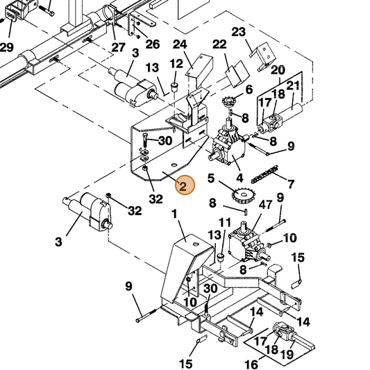 Grasshopper part 643734 — IPL diagram snippet (6x zoom, amber highlight)