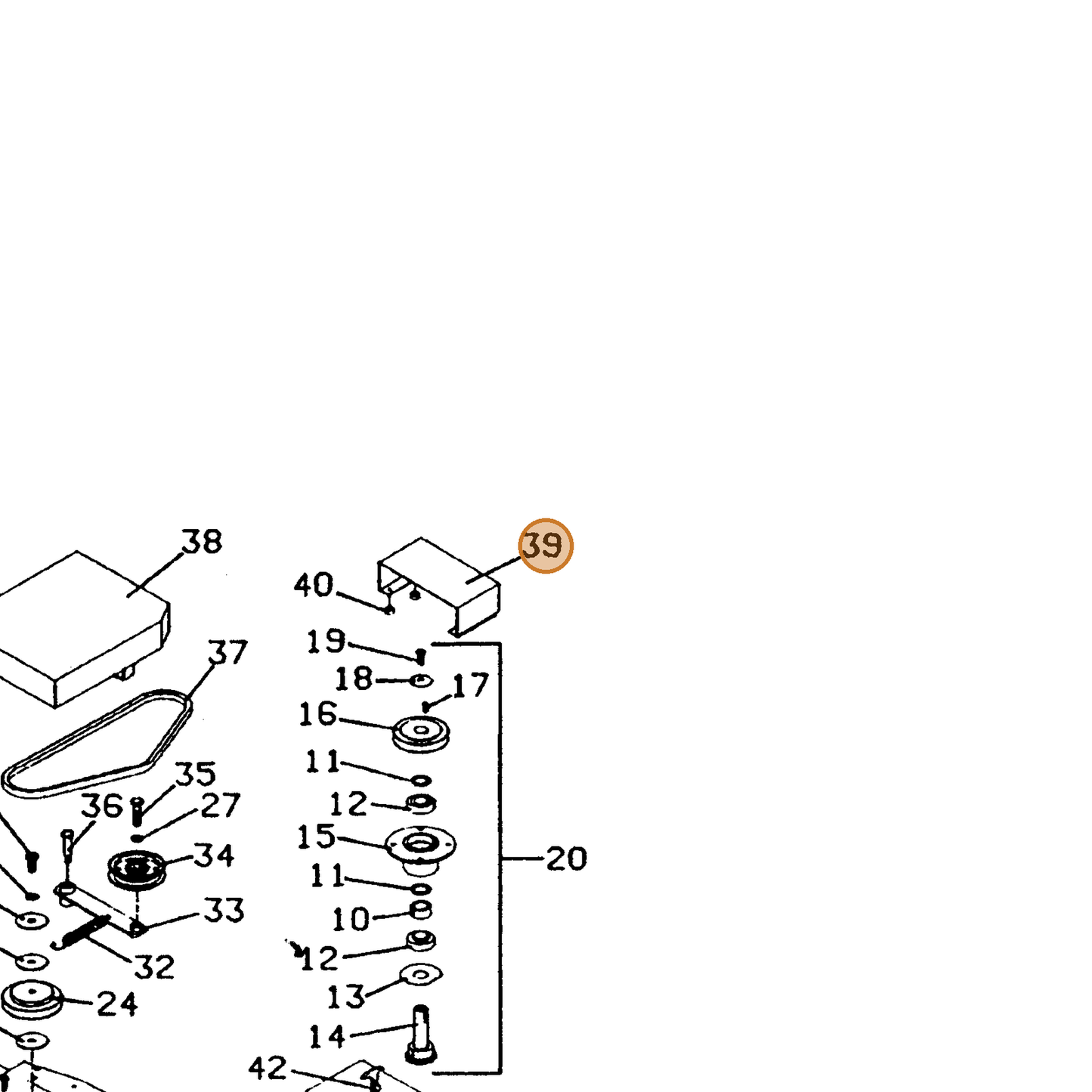 Grasshopper part 643750 — IPL diagram snippet (6x zoom, amber highlight)