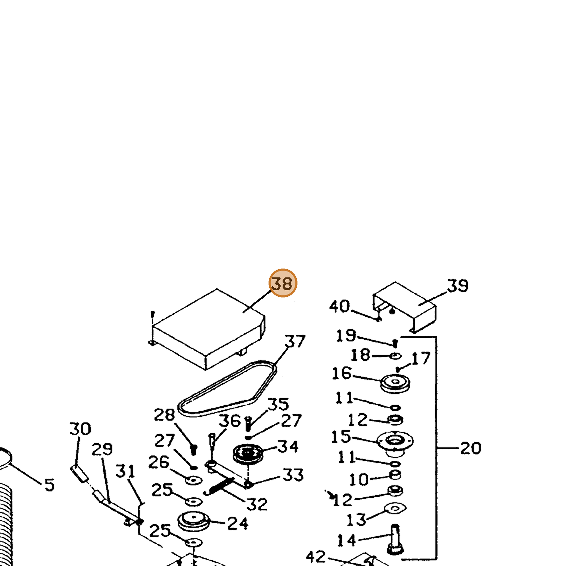 Grasshopper part 643763 — IPL diagram snippet (6x zoom, amber highlight)