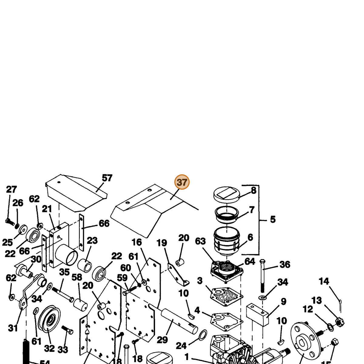 Grasshopper part 643784 — IPL diagram snippet (6x zoom, amber highlight)
