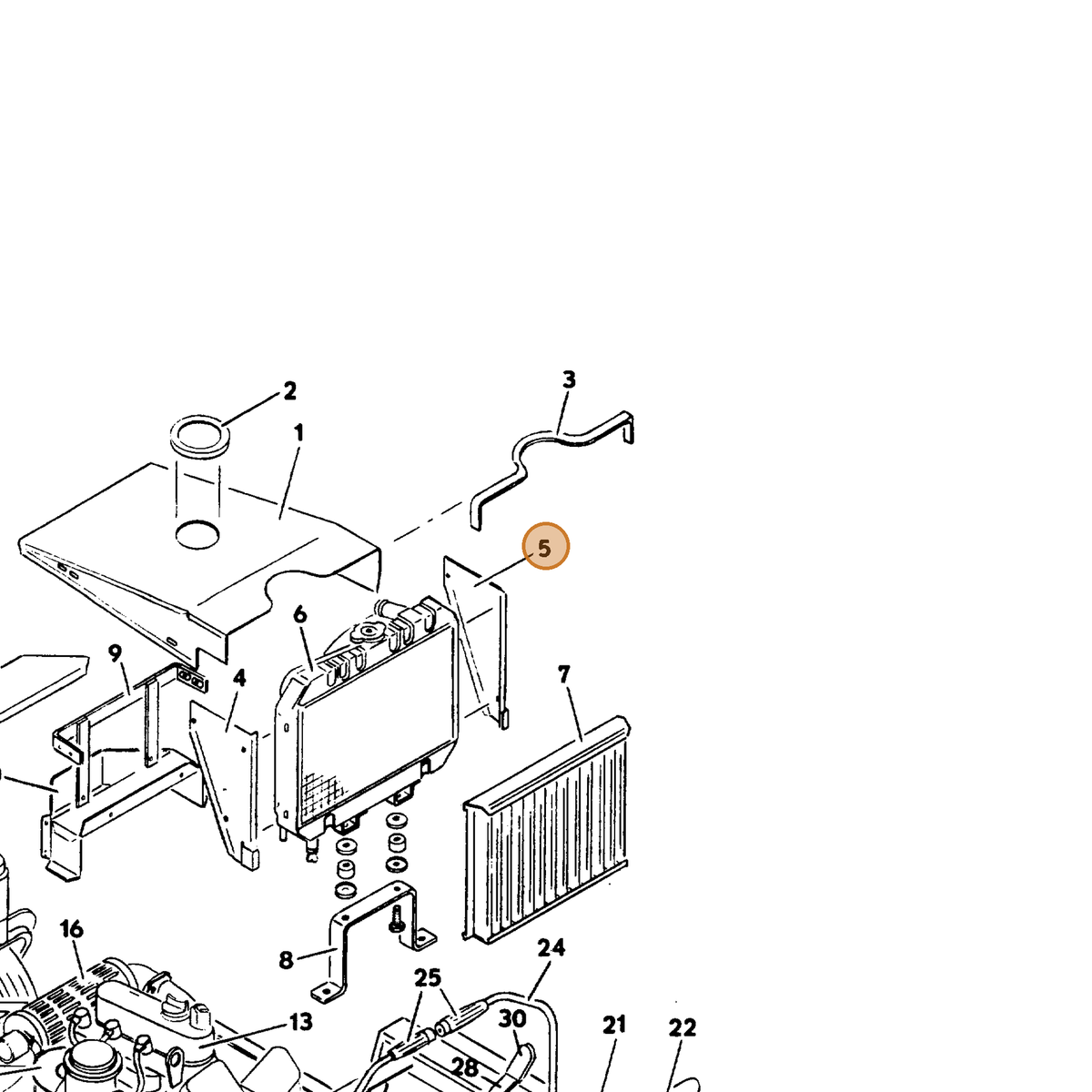 Grasshopper part 643793 — IPL diagram snippet (6x zoom, amber highlight)