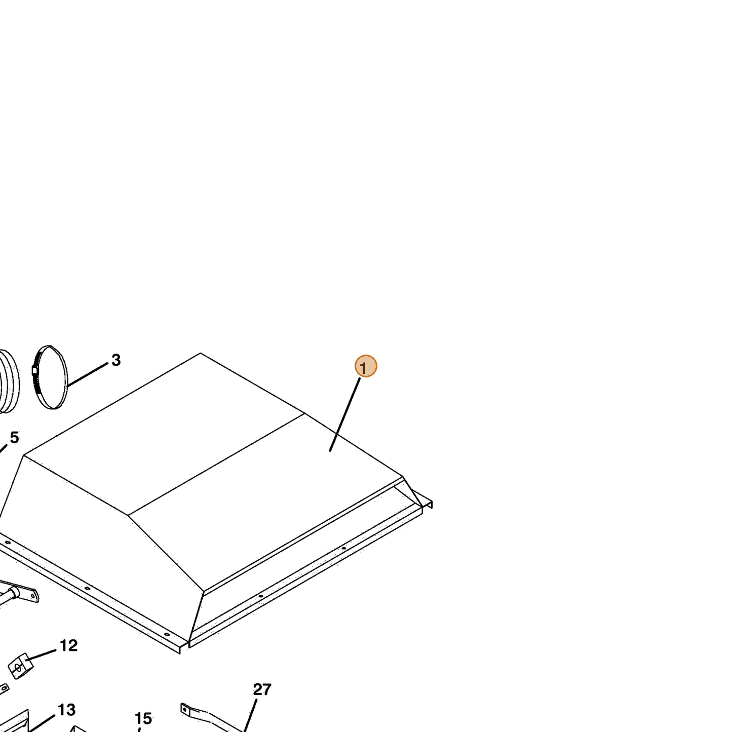 Grasshopper part 643807 — IPL diagram snippet (6x zoom, amber highlight)