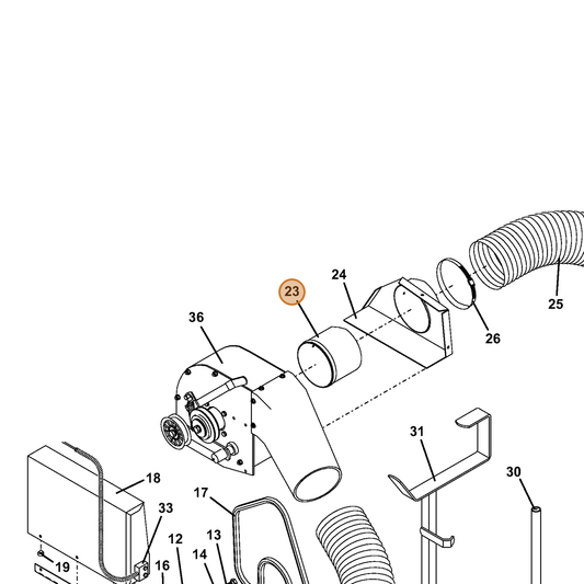 Grasshopper part 643821 — IPL diagram snippet (6x zoom, amber highlight)