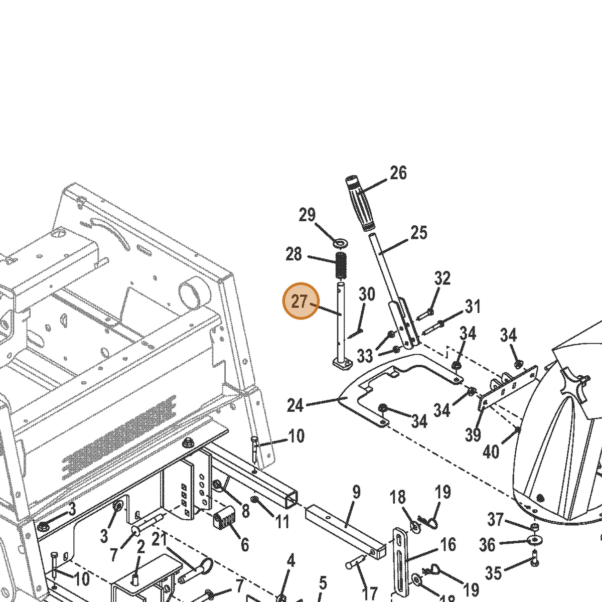 Grasshopper part 643834 — IPL diagram snippet (6x zoom, amber highlight)