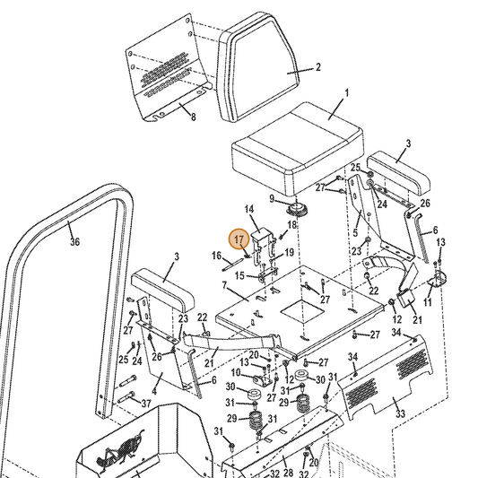 Grasshopper part 643835 — IPL diagram snippet (6x zoom, amber highlight)