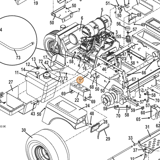 Grasshopper part 643873 — IPL diagram snippet (6x zoom, amber highlight)