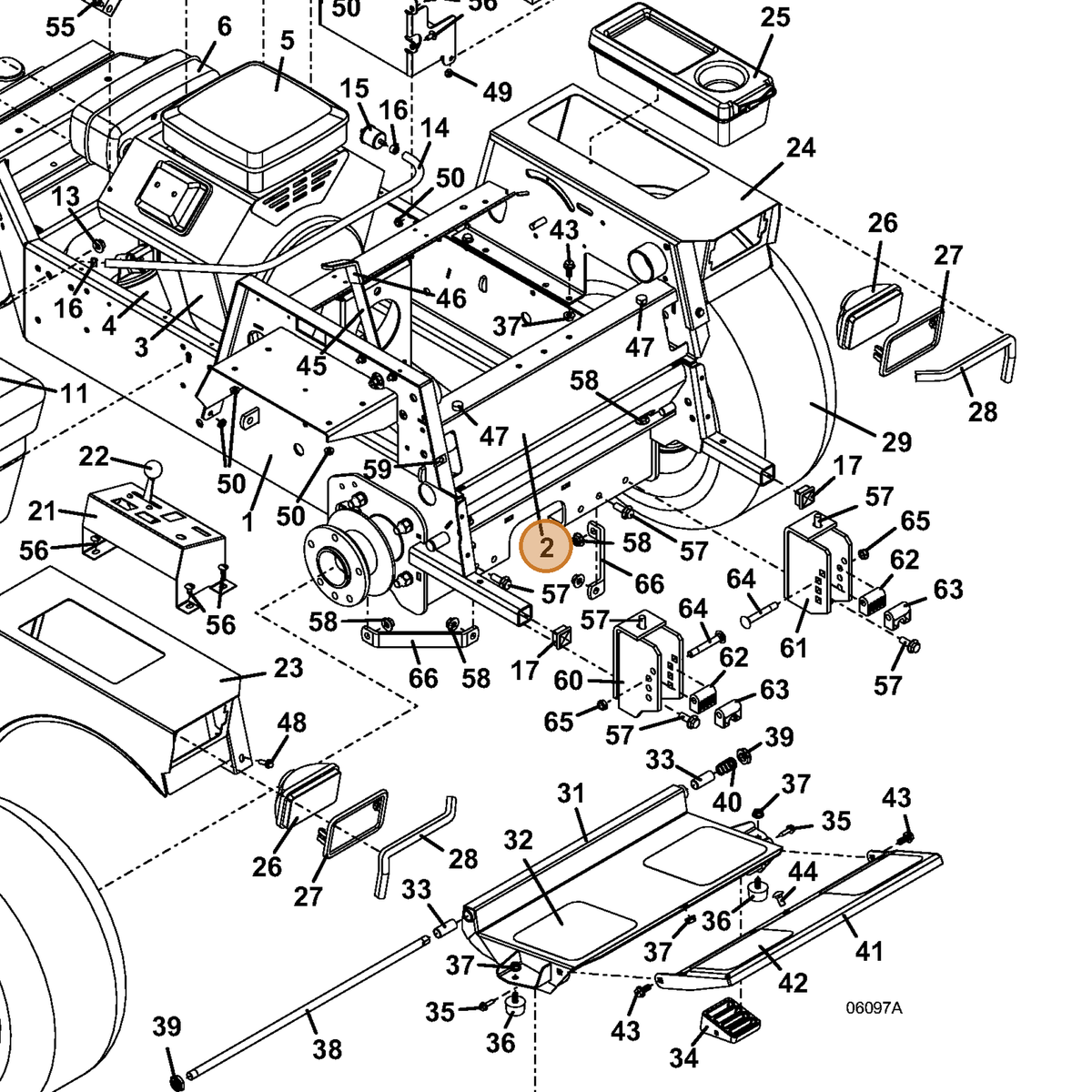 Grasshopper part 643874 — IPL diagram snippet (6x zoom, amber highlight)
