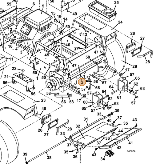 Grasshopper part 643874 — IPL diagram snippet (6x zoom, amber highlight)