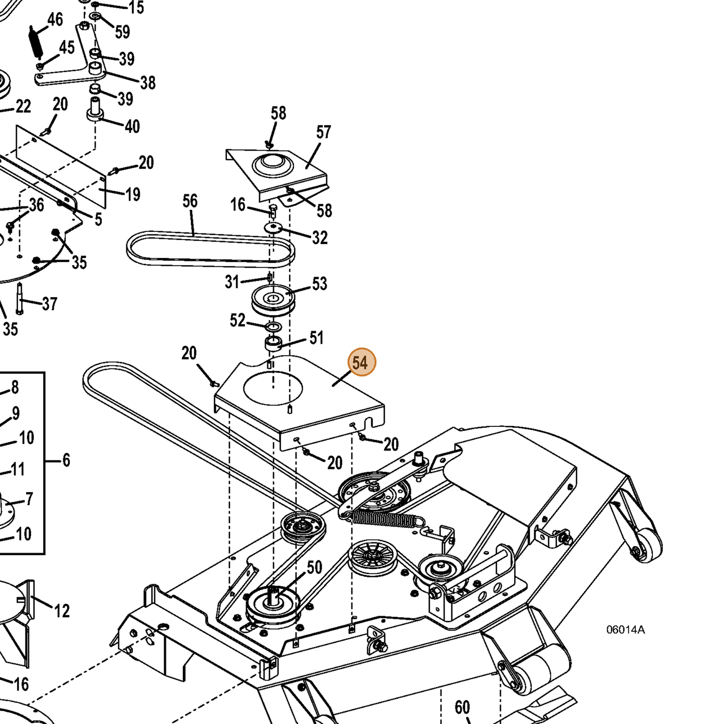 Grasshopper part 643887 — IPL diagram snippet (6x zoom, amber highlight)