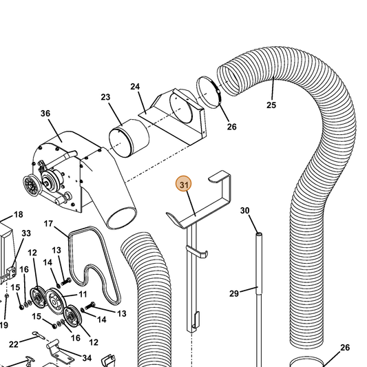 Grasshopper part 643908 — IPL diagram snippet (6x zoom, amber highlight)