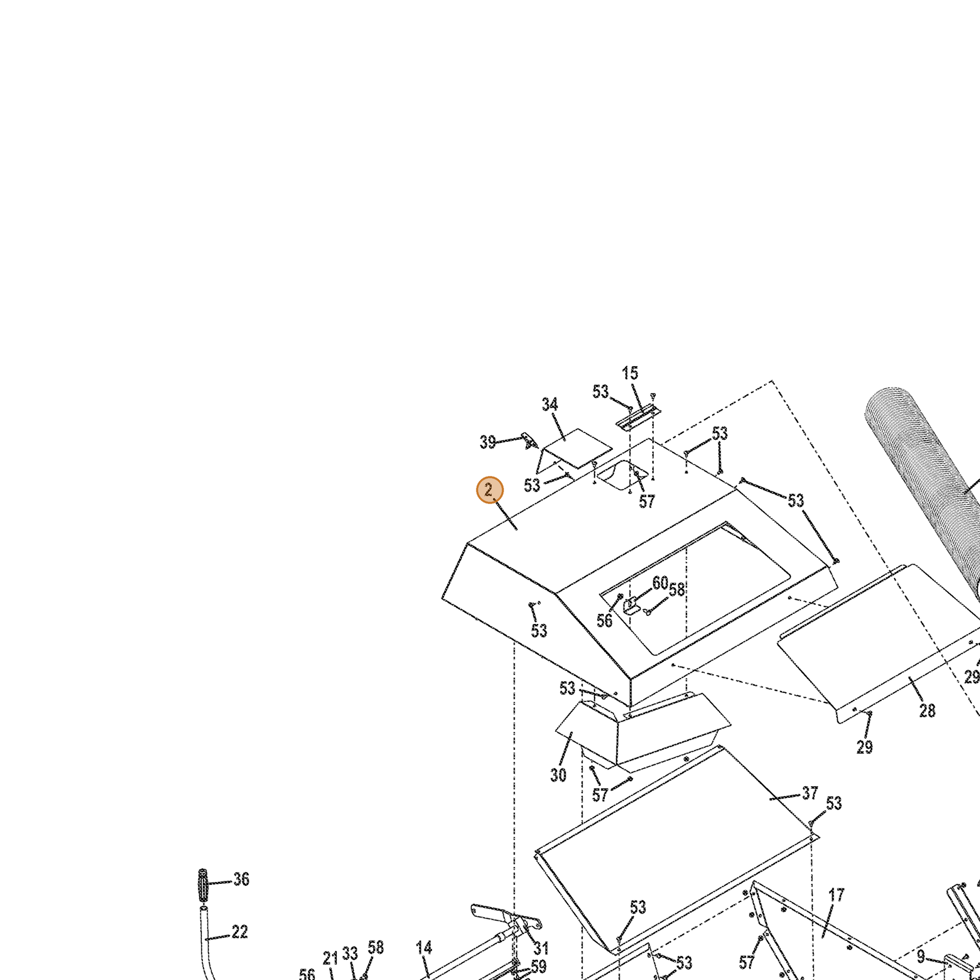 Grasshopper part 643910 — IPL diagram snippet (6x zoom, amber highlight)