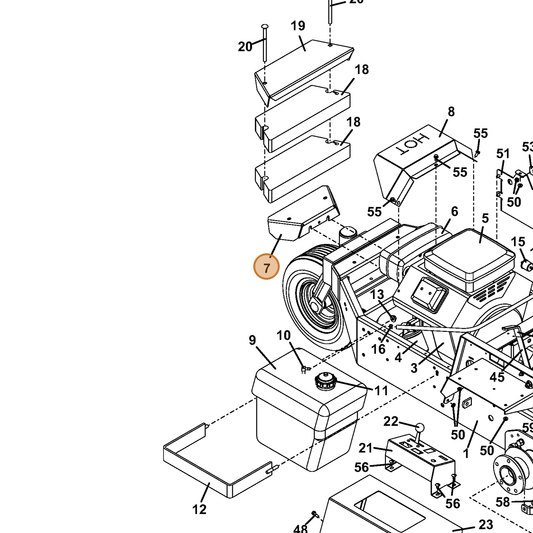 Grasshopper part 643922 — IPL diagram snippet (6x zoom, amber highlight)