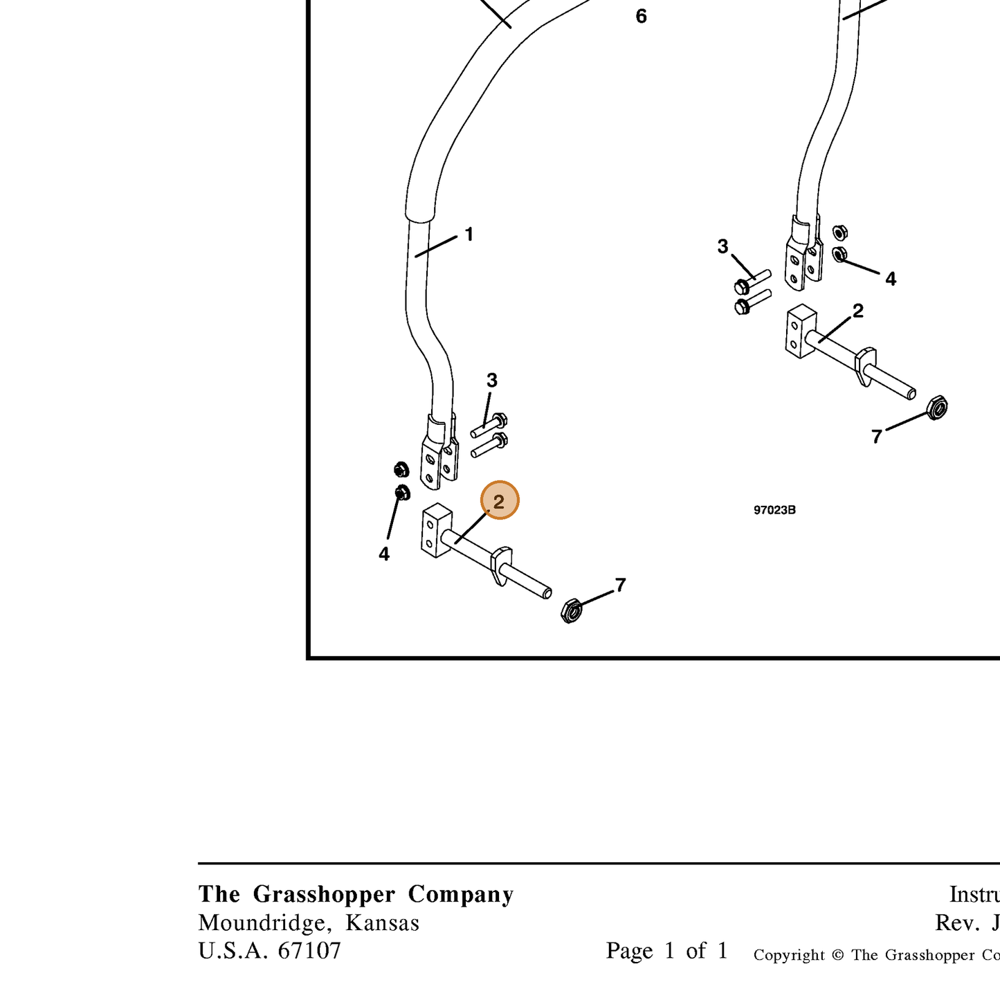 Grasshopper part 643926 — IPL diagram snippet (6x zoom, amber highlight)